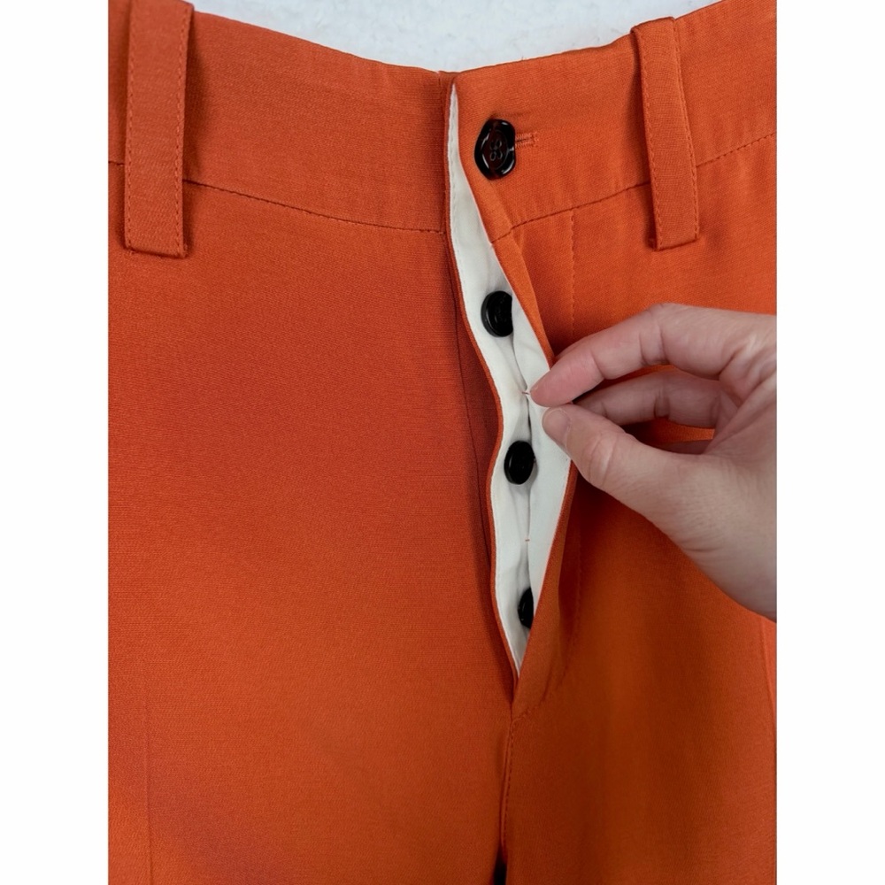 MARNI • Rust/Burnt Orange High-Waisted Wide-Leg Trouser Pants, IT 36 - Picture 5 of 16